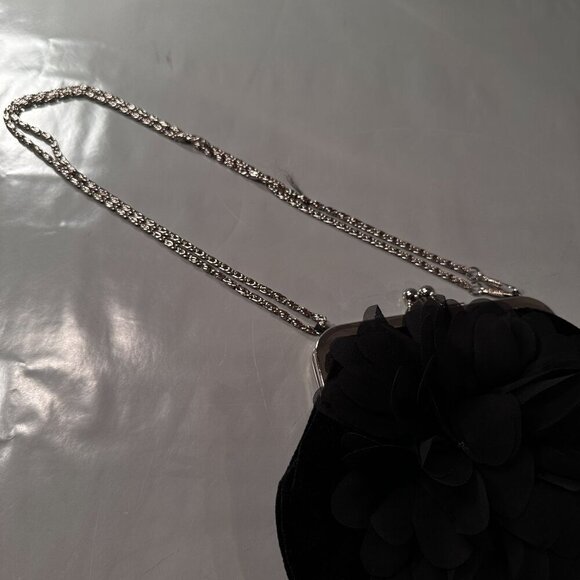 Velvet Flower Crossbody Evening Coin Purses Party Clutch Vintage Handbag Black - Picture 8 of 15